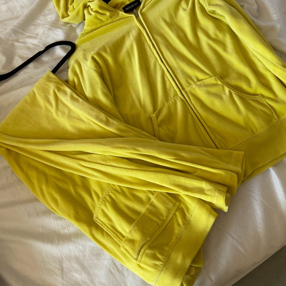 Yellow velour tracksuit